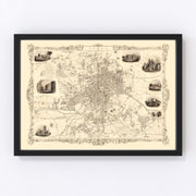 Leeds Vintage Map 1851