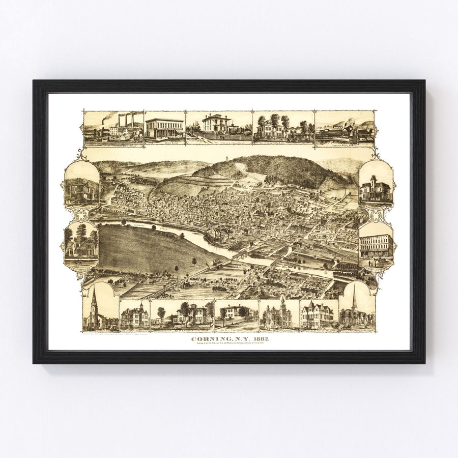 Corning Vintage Map 1882