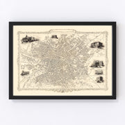 Manchester Vintage Map 1851