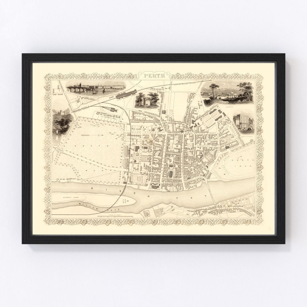 Perth Vintage Map 1851