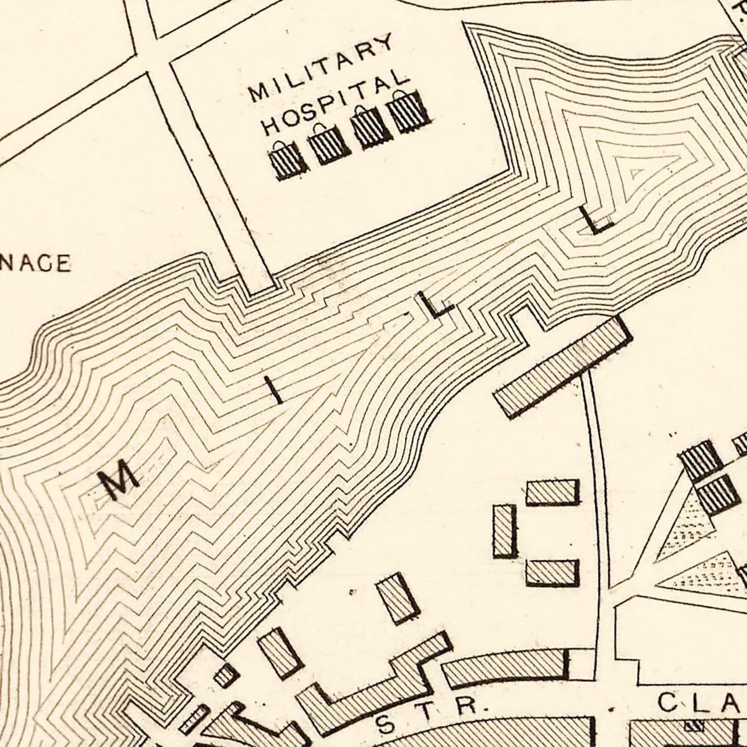 Restored historic details from the 1851 city map of Plymouth