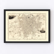 Sheffield Vintage Map 1851