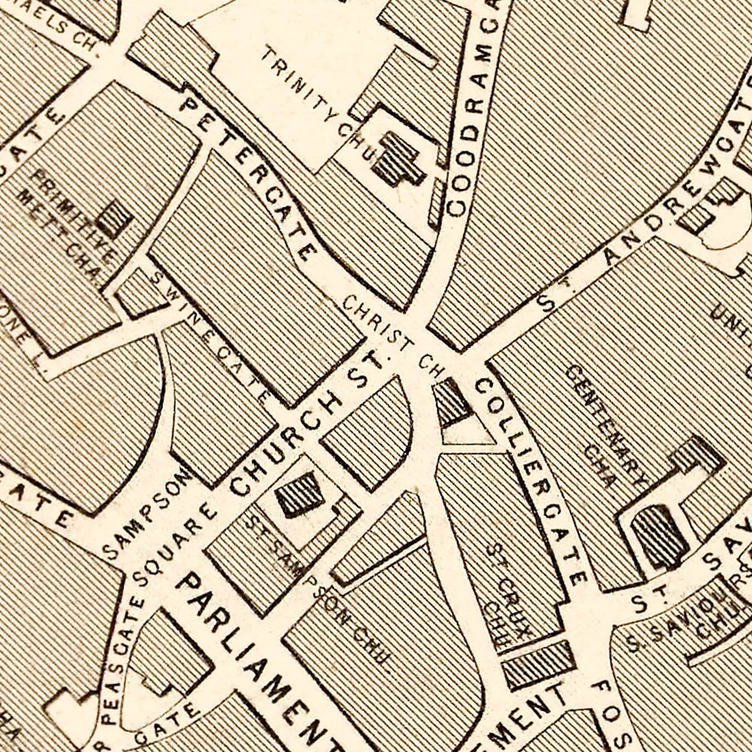 Restored historic details from the 1851 city map of York