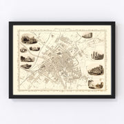 York Vintage Map 1851
