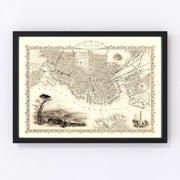 Boston Vintage Map 1851