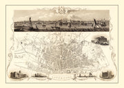 Vintage Map of Liverpool, United Kingdom 1851