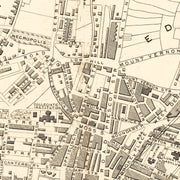 Vintage Map of Liverpool, United Kingdom 1851