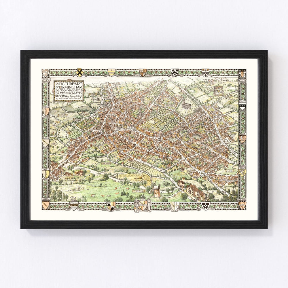 Birmingham Vintage Map 1923