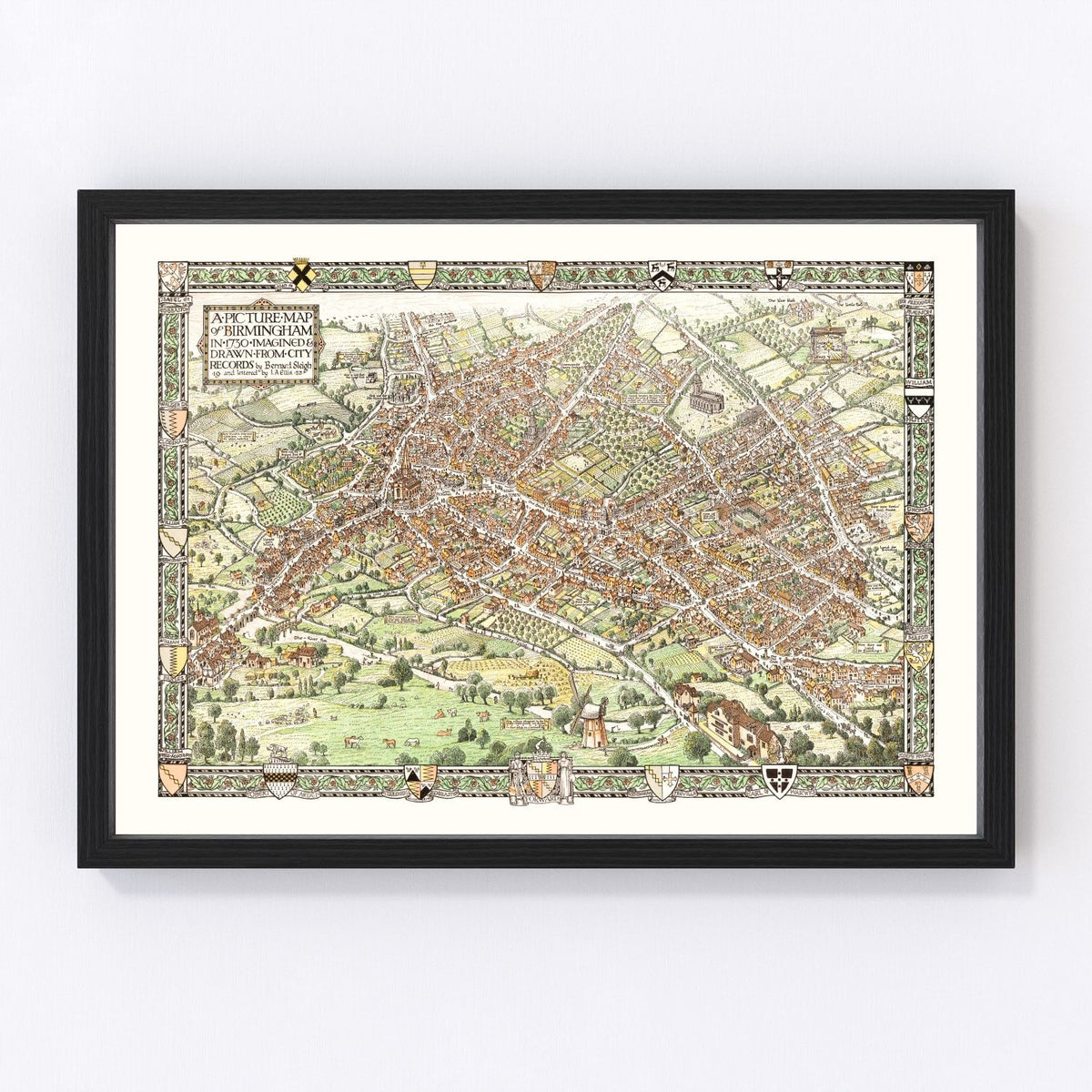 Birmingham Vintage Map 1923