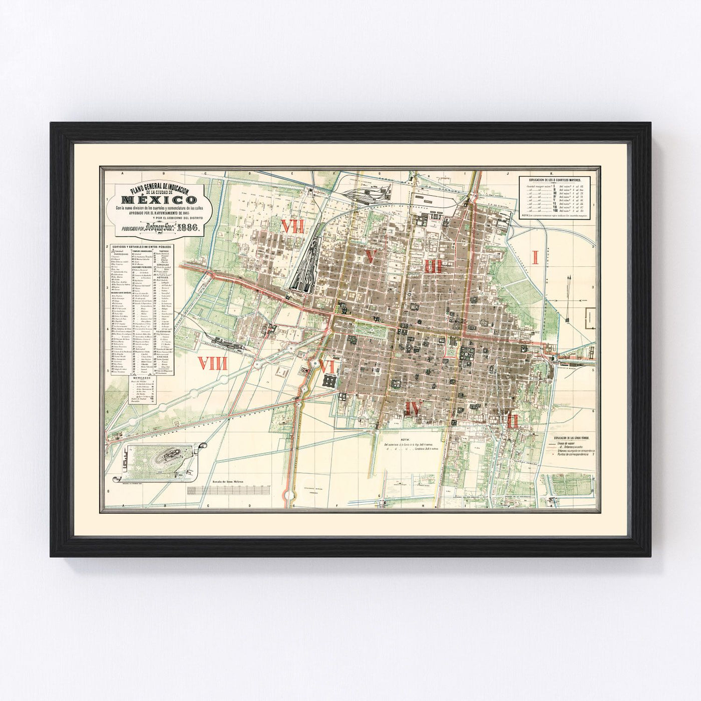 Mexico Vintage Map 1886