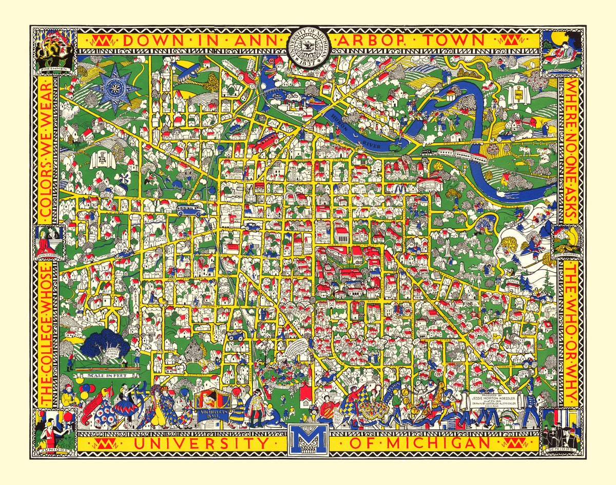 Preview of Vintage Map of University of Michigan 1926