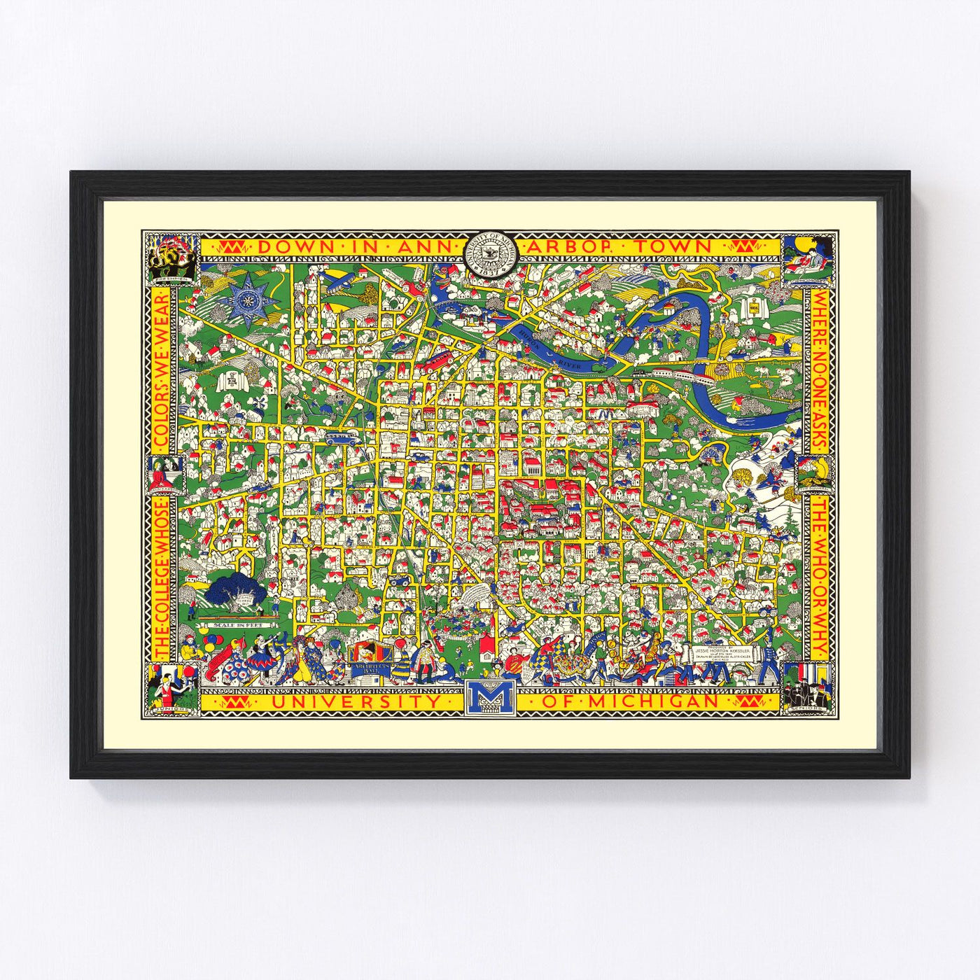 University of Michigan Vintage Map 1926