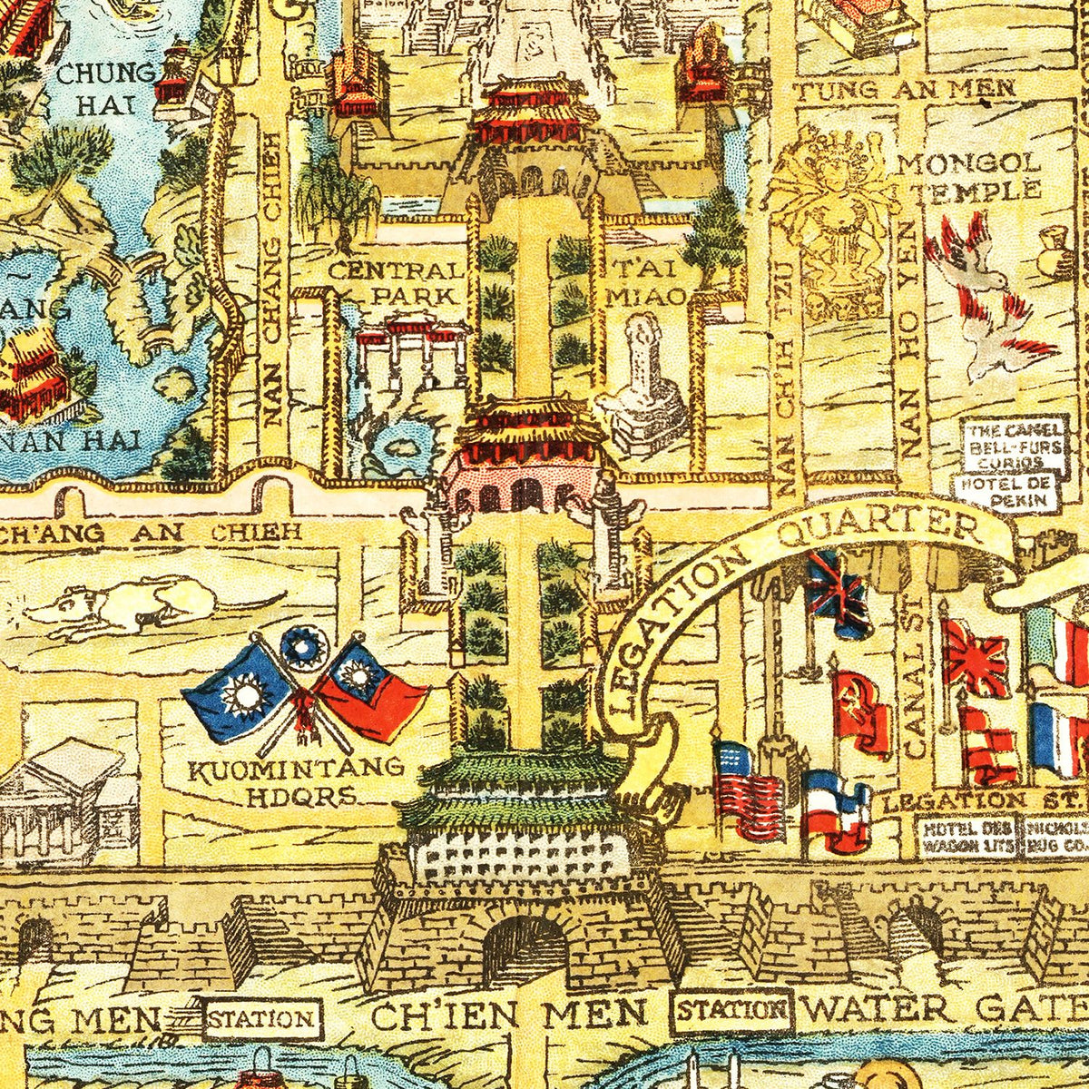 Restored historic details from the 1936 city map of Beijing