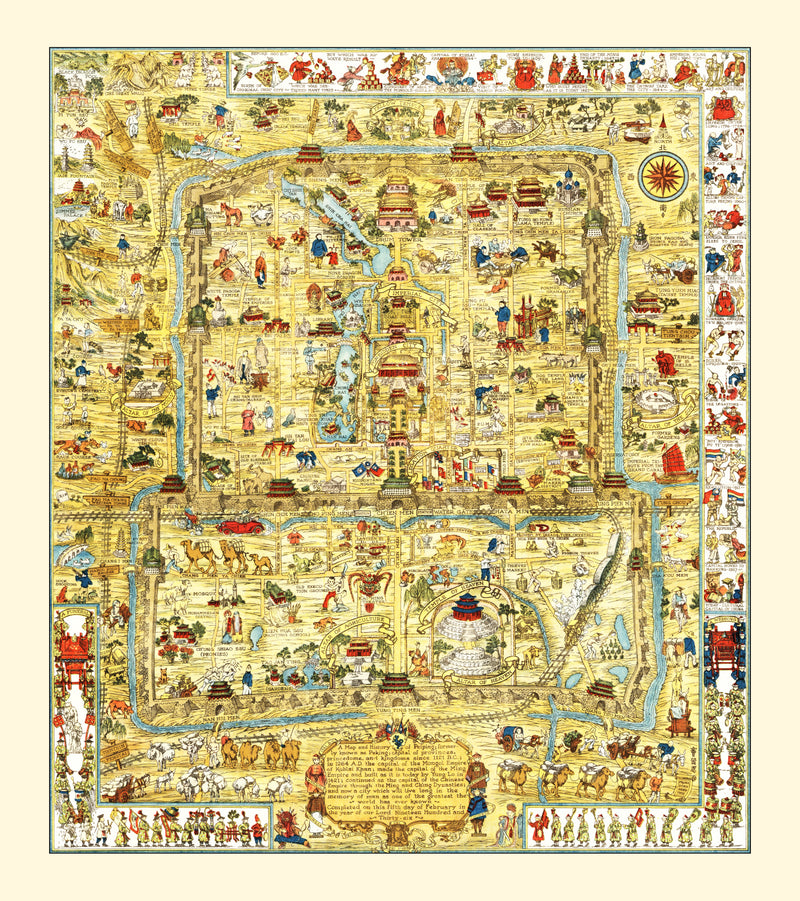 Size comparison using Vintage Map of Beijing, China 1936
