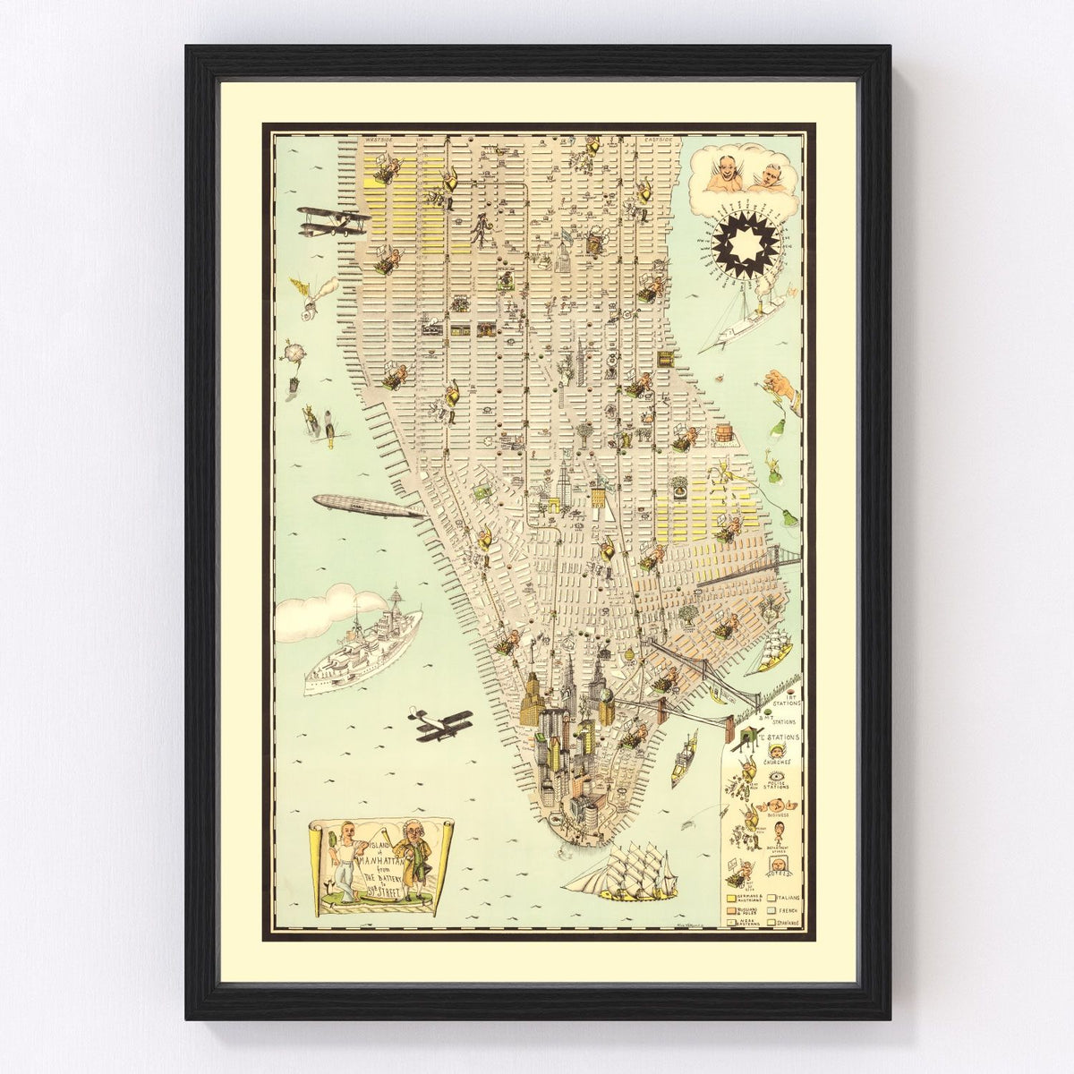 Manhattan Vintage Map 1927