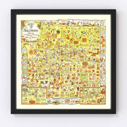 Hollywood Vintage Map 1928