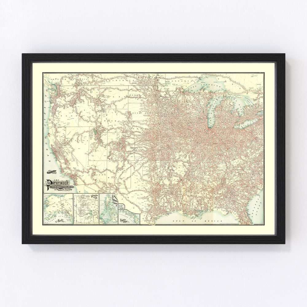 United States Vintage Map 1902