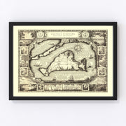 Martha's Vineyard, MA Vintage Map 1954