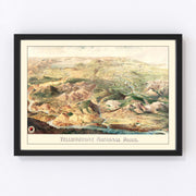 Yellowstone National Park Vintage Map 1904
