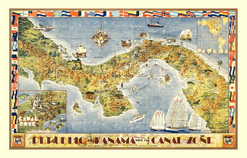 Size comparison using Pictorial Map of Panama 1939