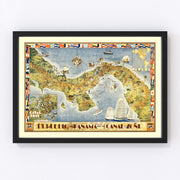 Panama Vintage Map 1939