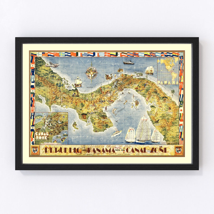 Pictorial Map of Panama 1939