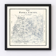 Panola County Vintage Map 1897