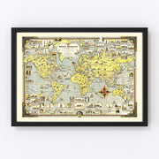 World Vintage Map 1939