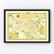 United States Vintage Map 1926