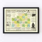 McLean County Vintage Map 1886