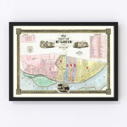 St Louis Vintage Map 1844