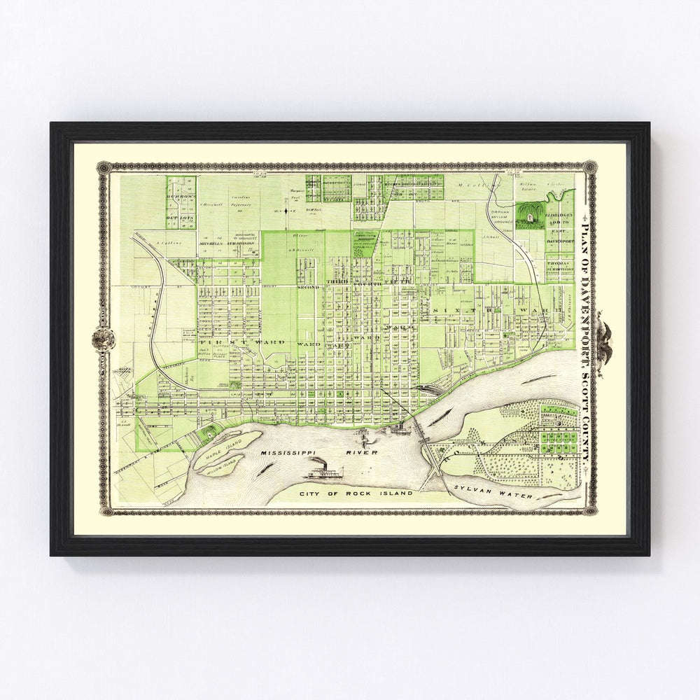 Davenport Vintage Map 1875