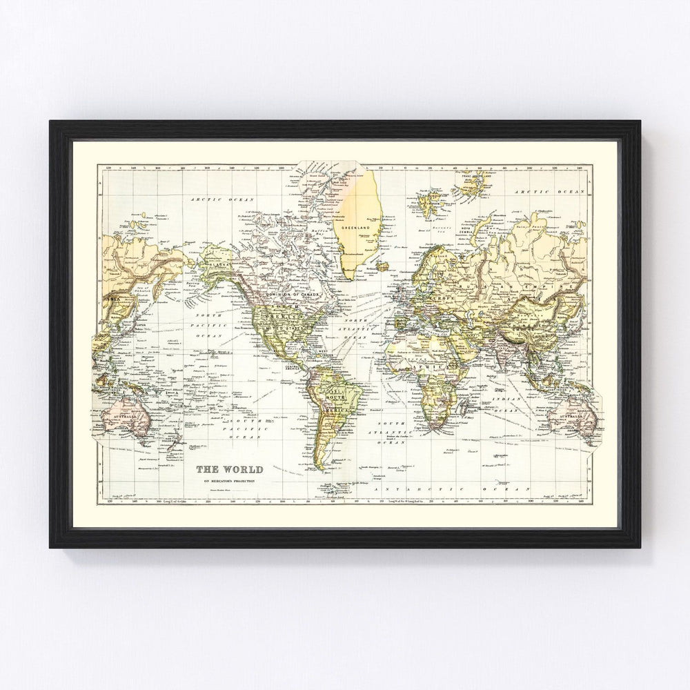World Vintage Map 1892