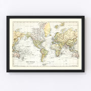 World Vintage Map 1892