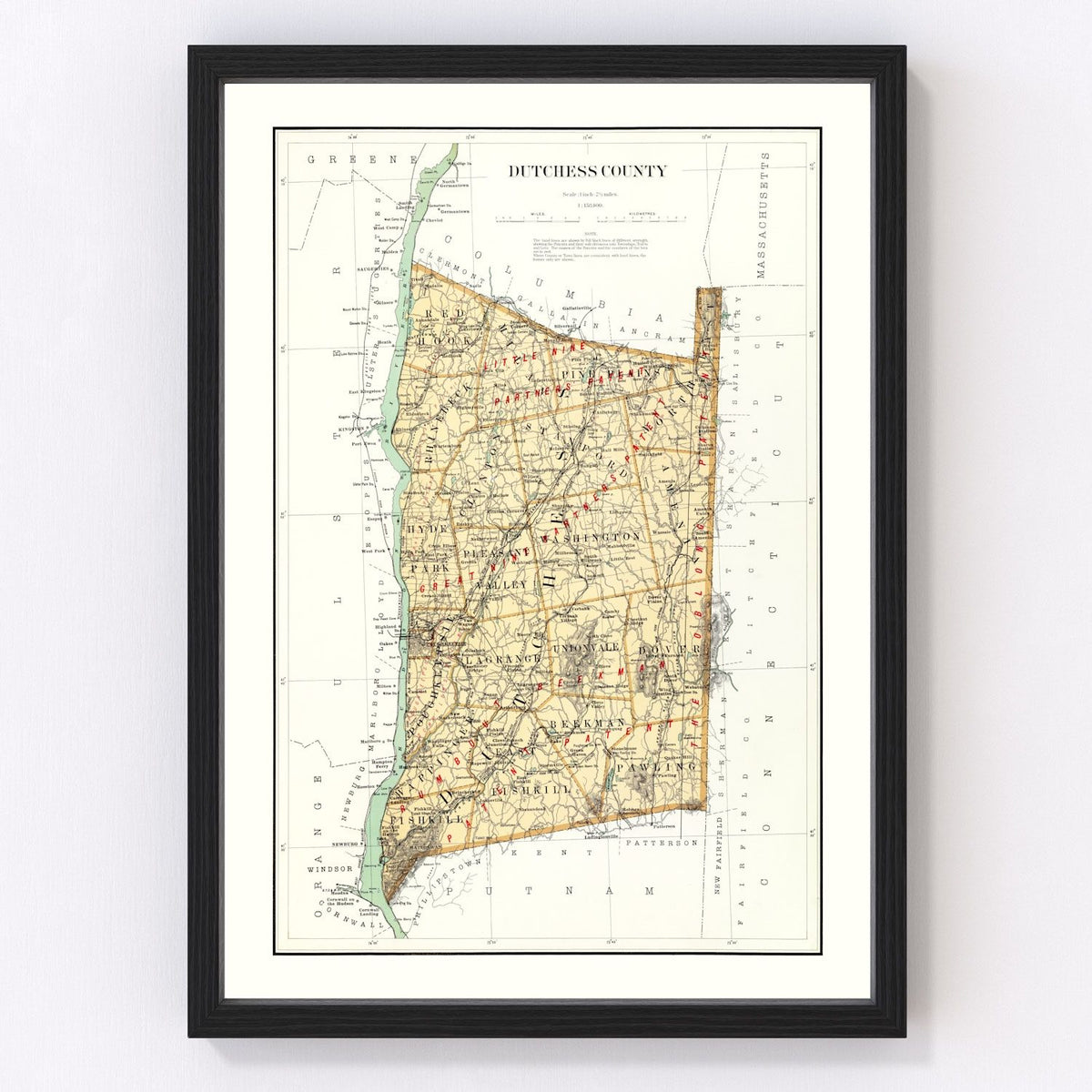 Dutchess County Vintage Map 1895