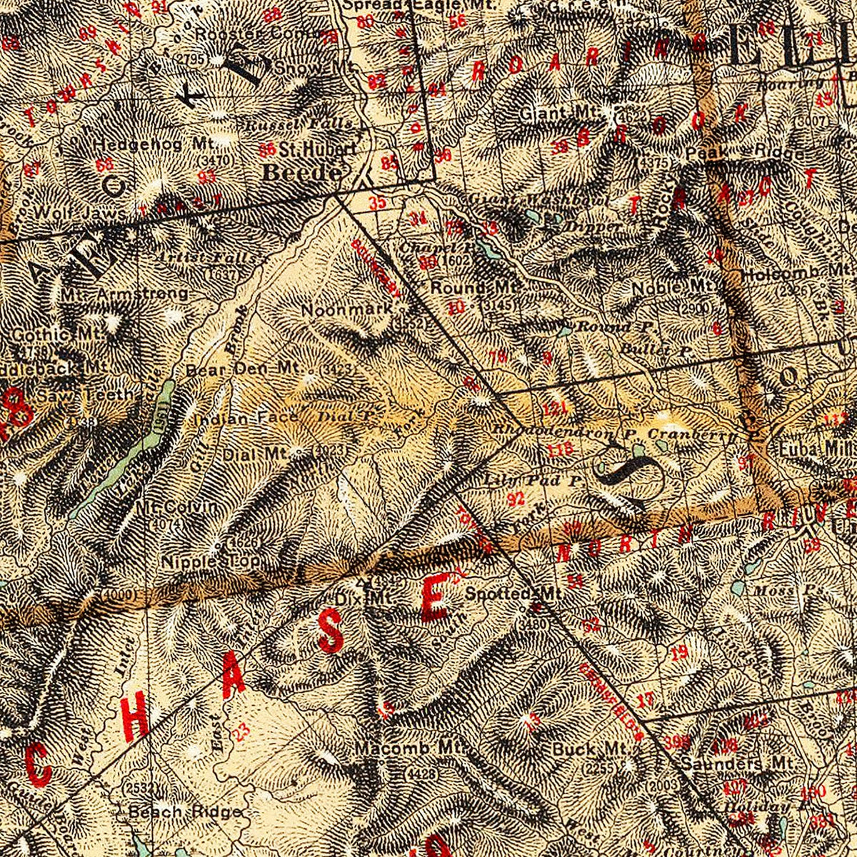 Restored historic details from the 1895 county map of Essex County, New York