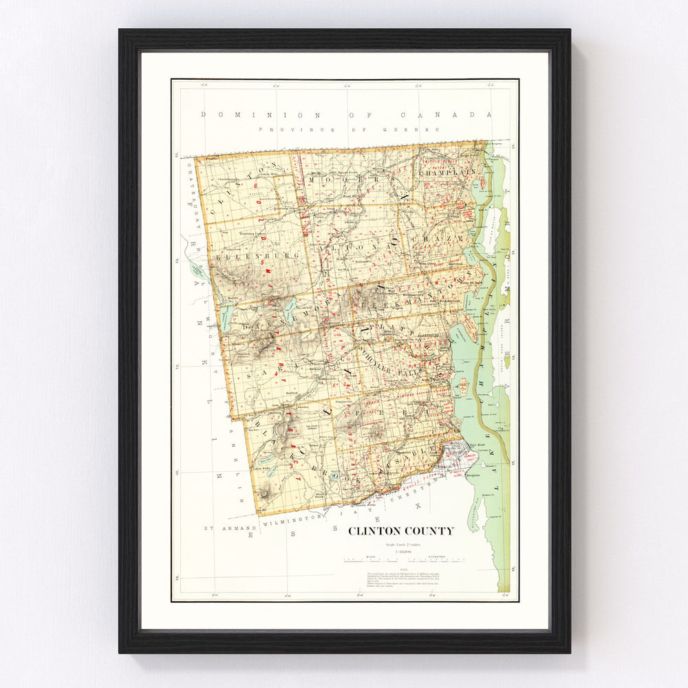 Clinton County Vintage Map 1895