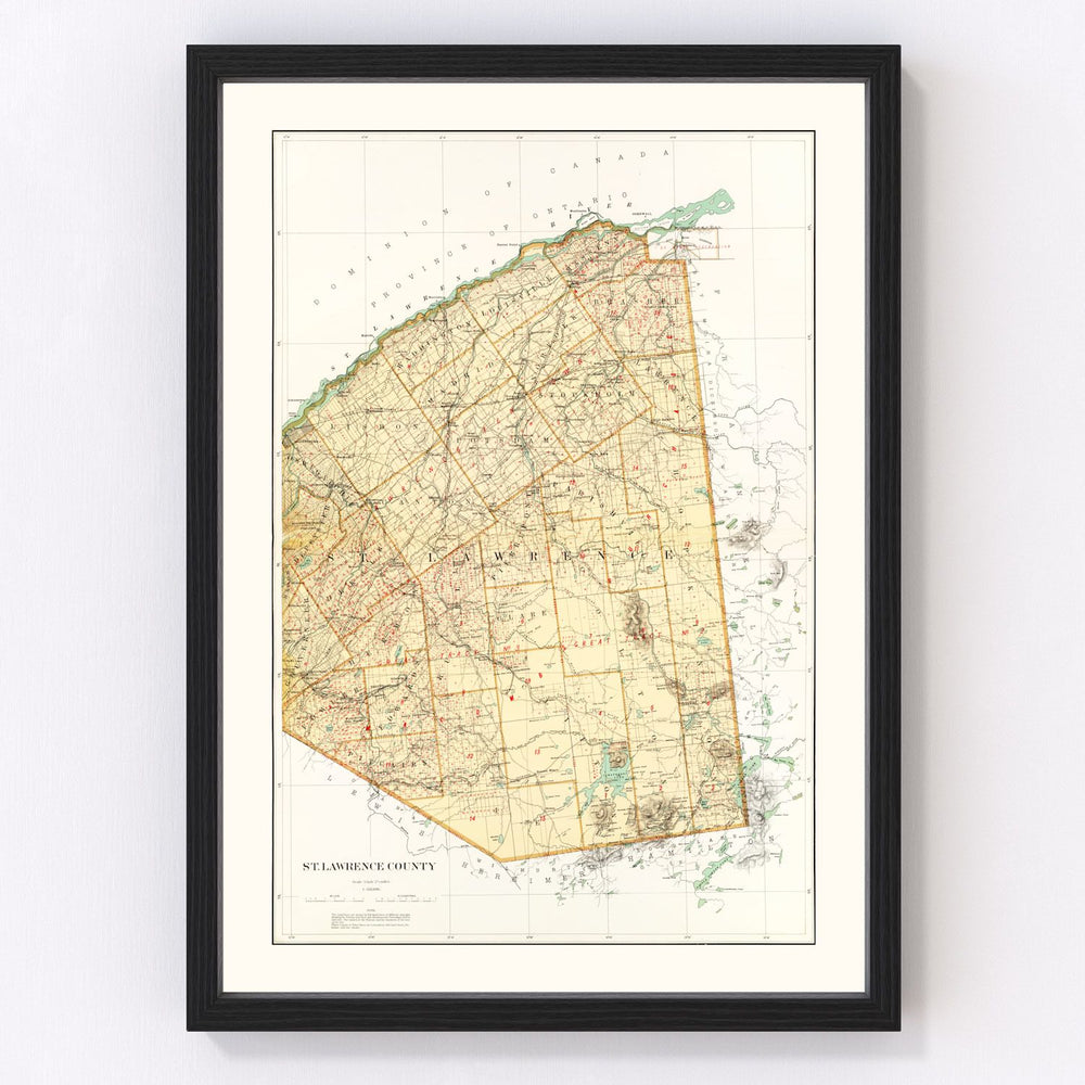 St Lawrence County Vintage Map 1895