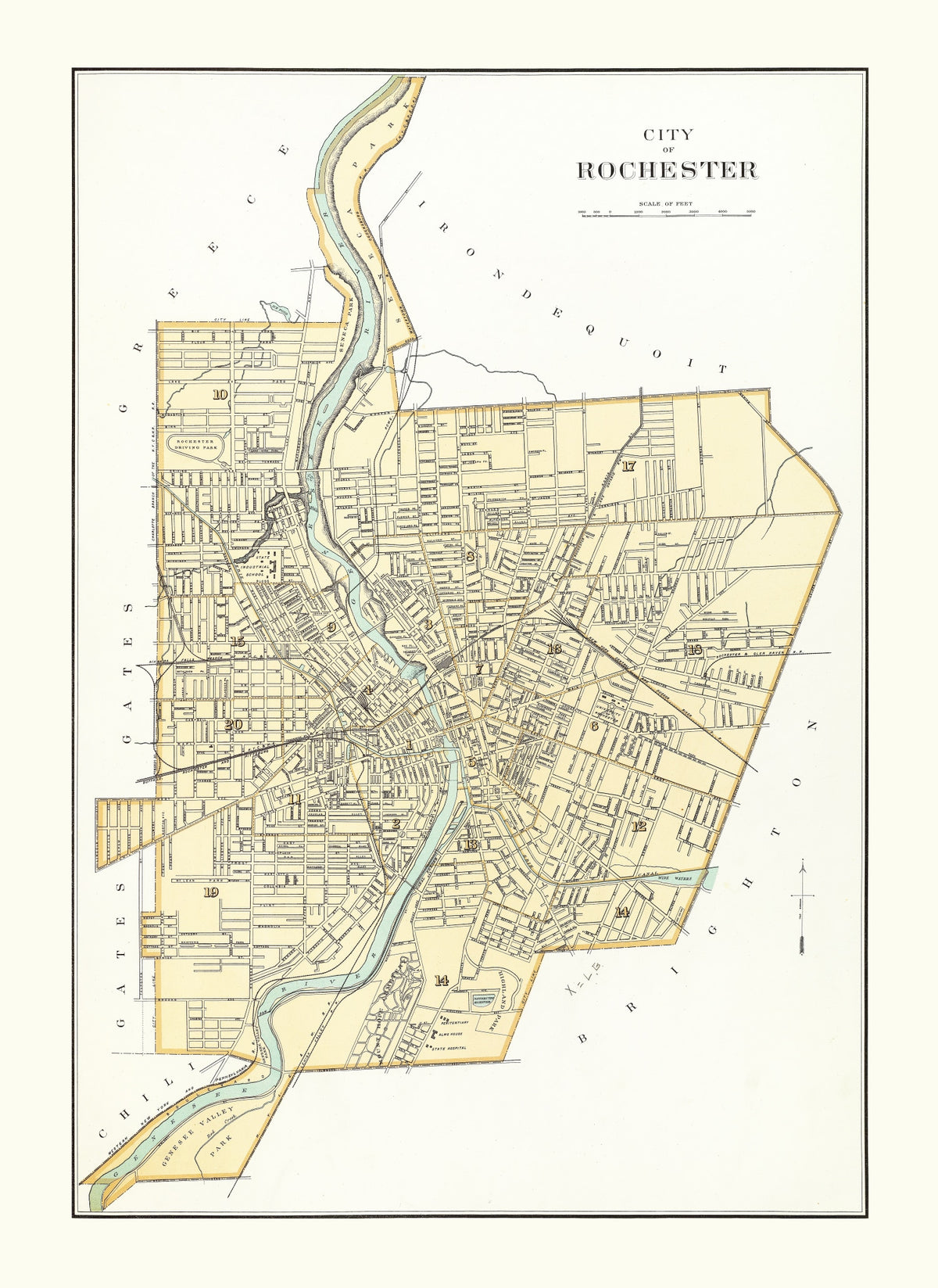 Preview of Vintage Map of Rochester, New York 1895