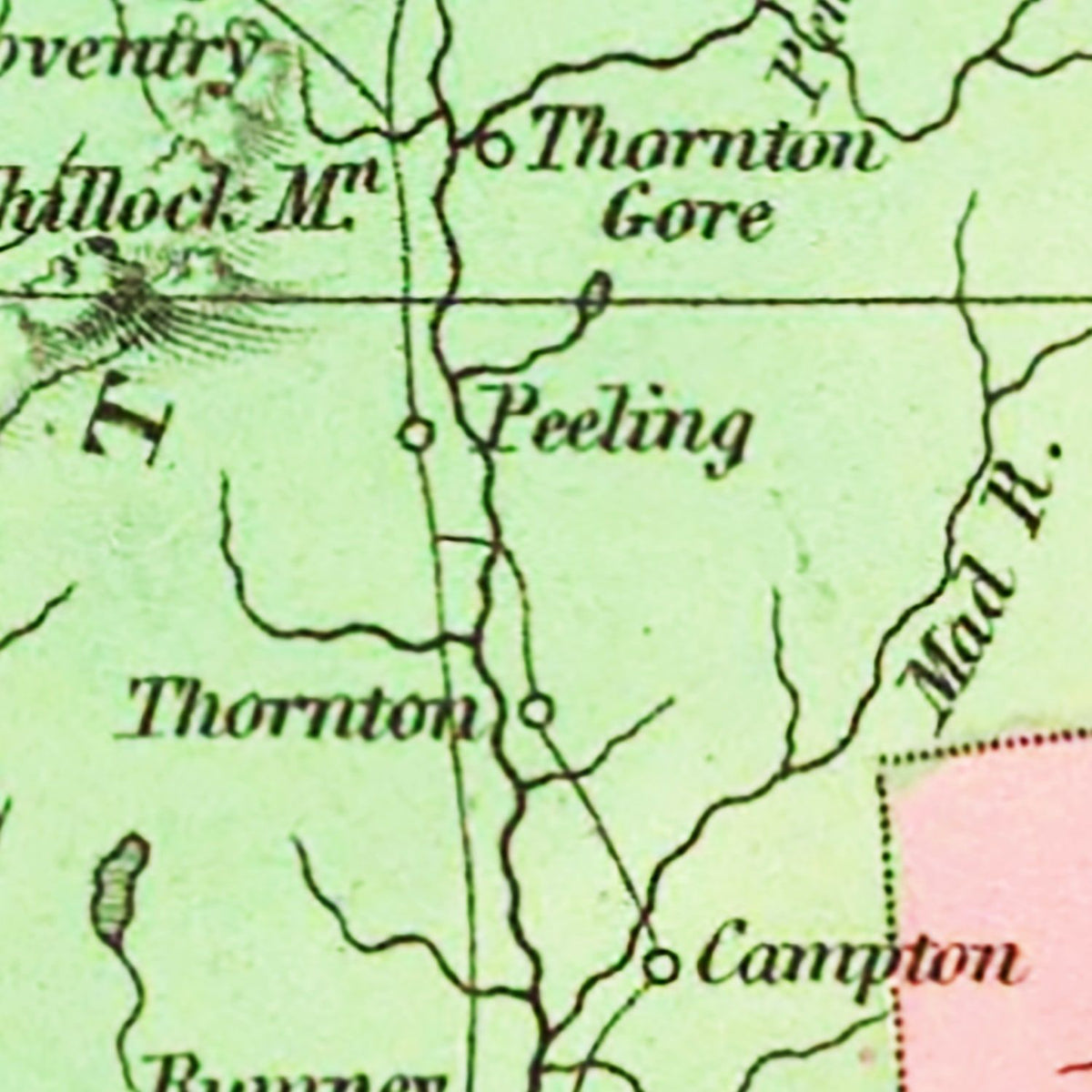 Restored historic details from the 1831 state map of County, New Hampshire