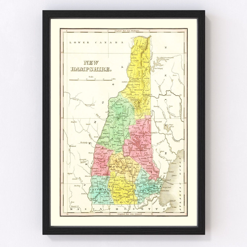 New Hampshire Vintage Map 1831