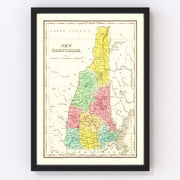 New Hampshire Vintage Map 1831