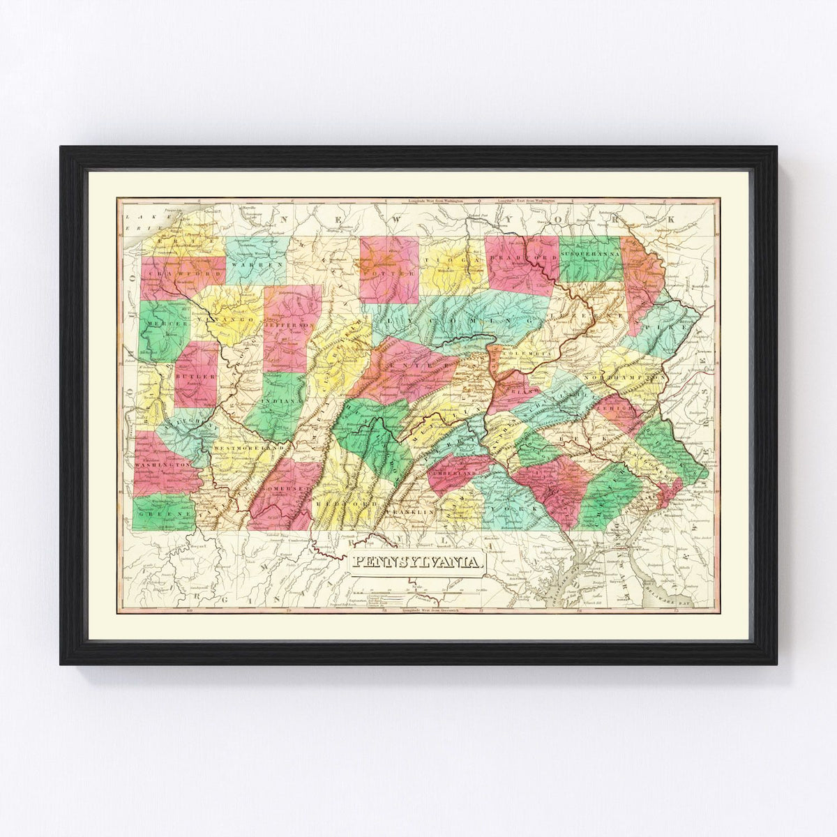 Pennsylvania Vintage Map 1831
