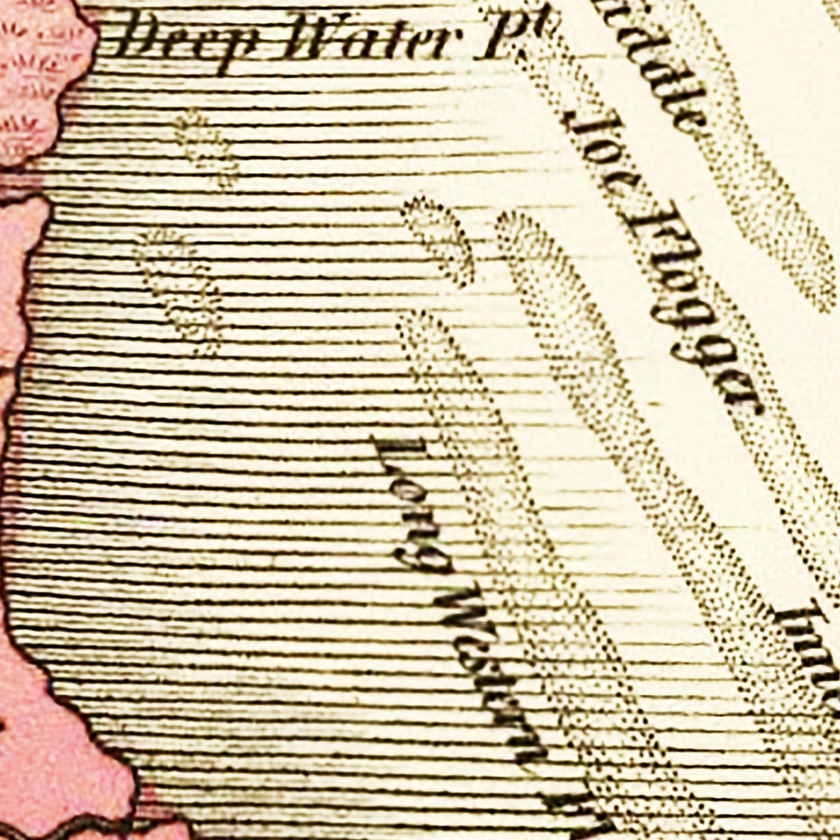 Restored historic details from the 1831 state map of County, Delaware