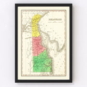 Delaware Vintage Map 1831