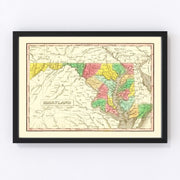 Maryland Vintage Map 1831