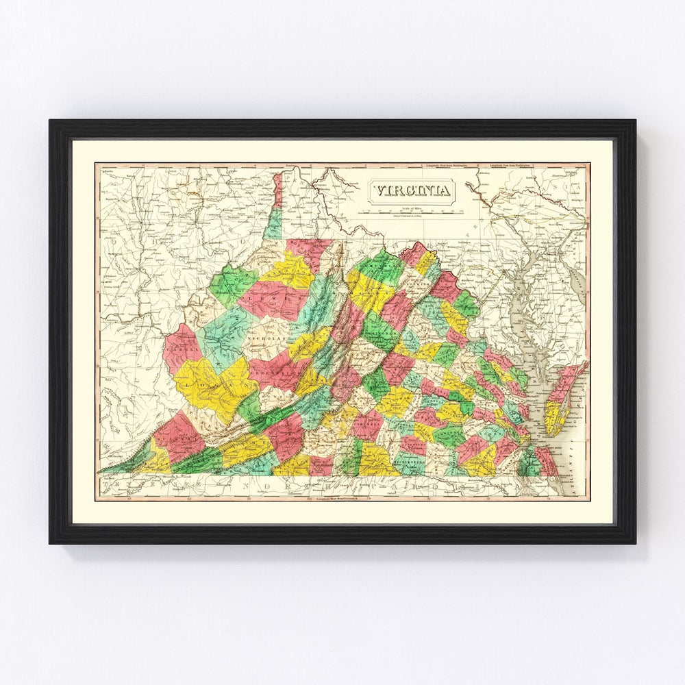 Virginia Vintage Map 1831