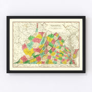 Virginia Vintage Map 1831