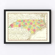 North Carolina Vintage Map 1831