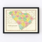 South Carolina Vintage Map 1831